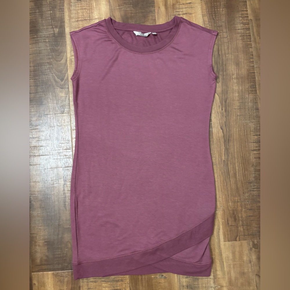 Athleta Women's Dress Criss Cross Sz S Short Cap Sleeve Soft Modal  Carefree